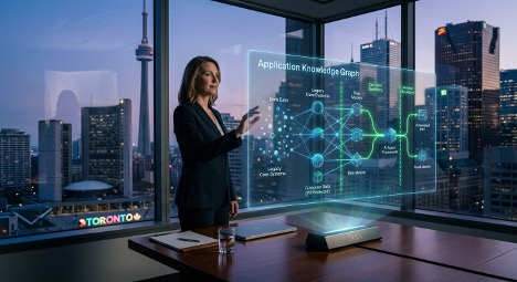 Le fossé de la « réticence » : Pourquoi les institutions financières canadiennes doivent passer des pilotes IA à une véritable préparation IA 3 Application Knowledge Graph